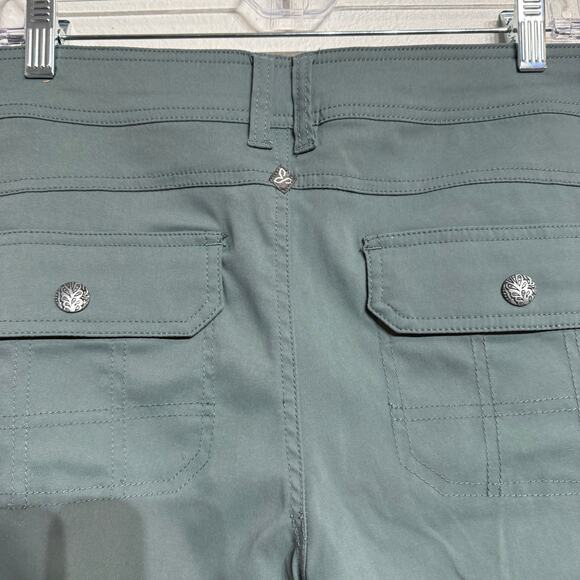 PrAna Sage Green Halle Convertible Roll Up Hiking Pants Sz 8 - Picture 8 of 12